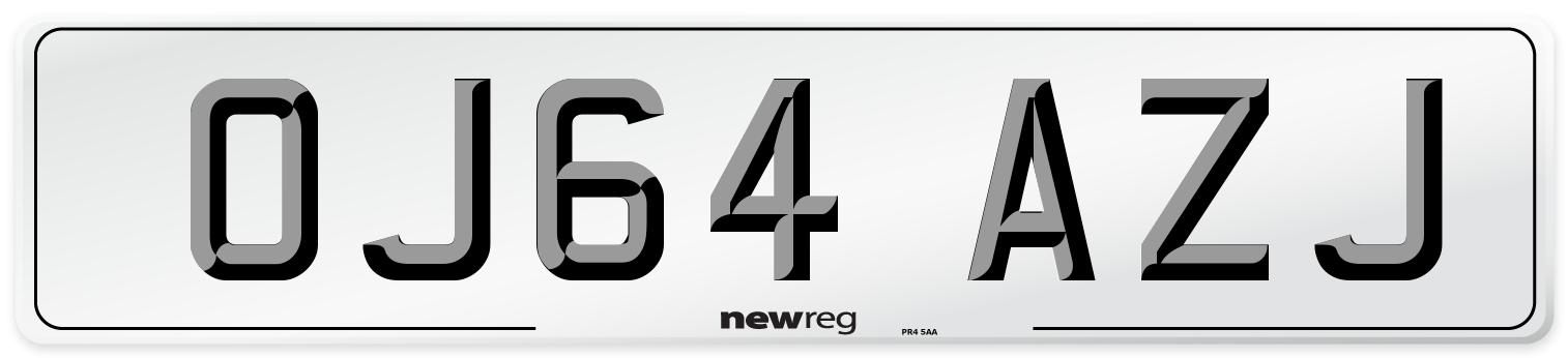 OJ64 AZJ Number Plate from New Reg